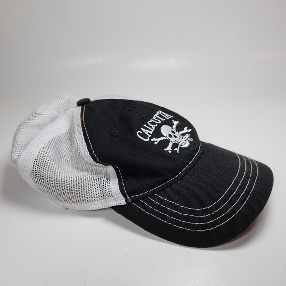 Calcutta Skull Cross Bones Hat Cap White Mesh Pirate Snapback - Picture 4 of 7